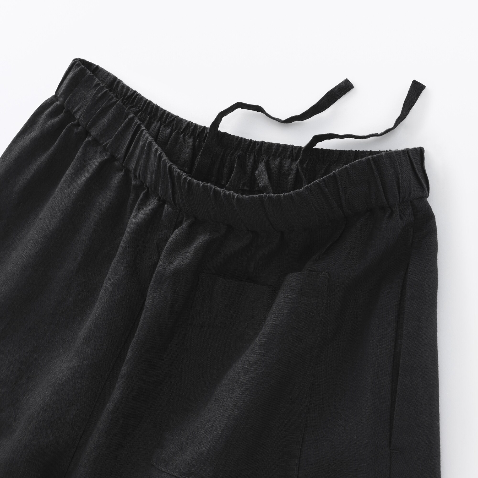 婦人　リネン　洗いざらしイージーワイドパンツ