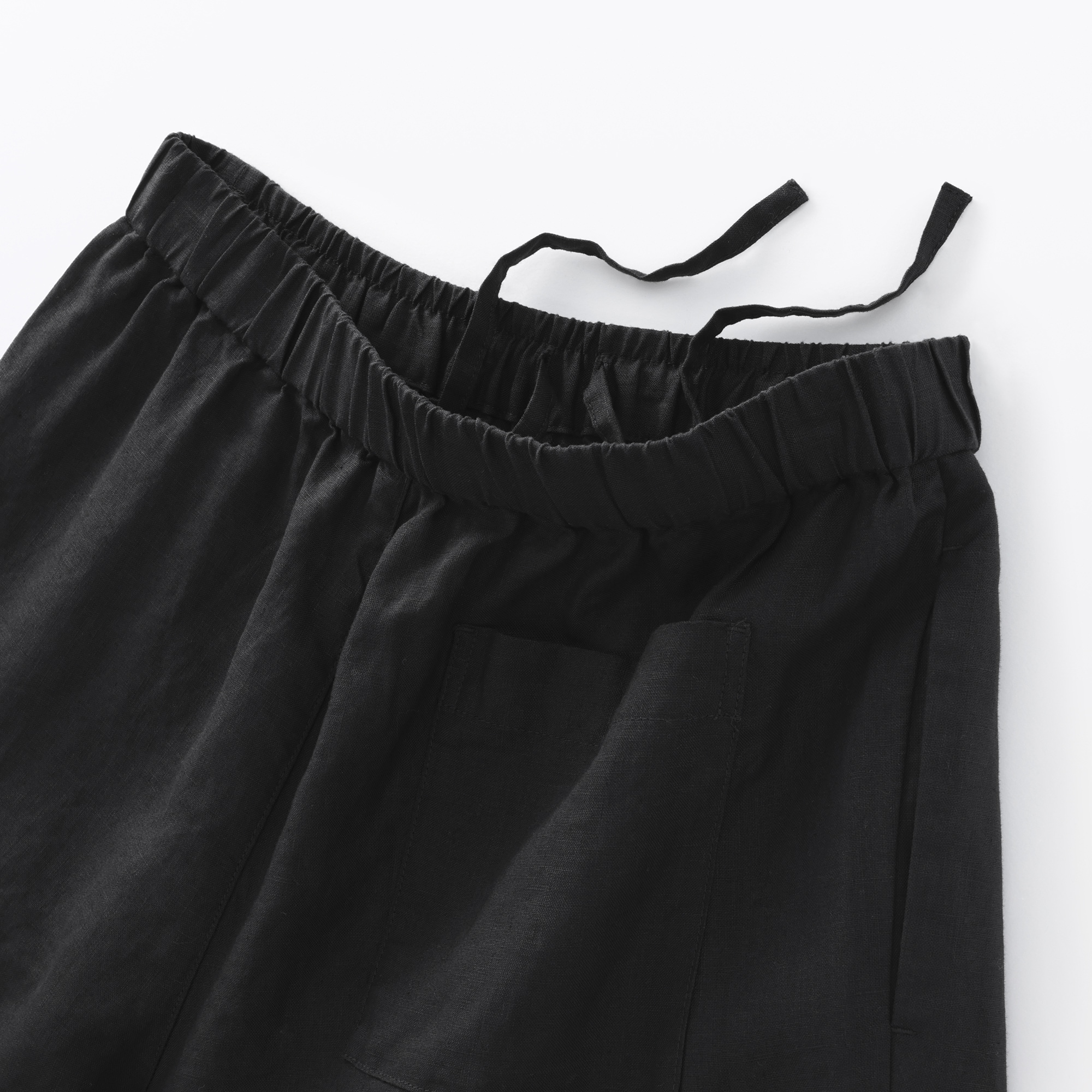 婦人　リネン　洗いざらしイージーワイドパンツ