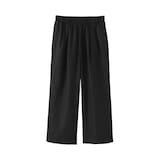 婦人　リネン　洗いざらしイージーワイドパンツ