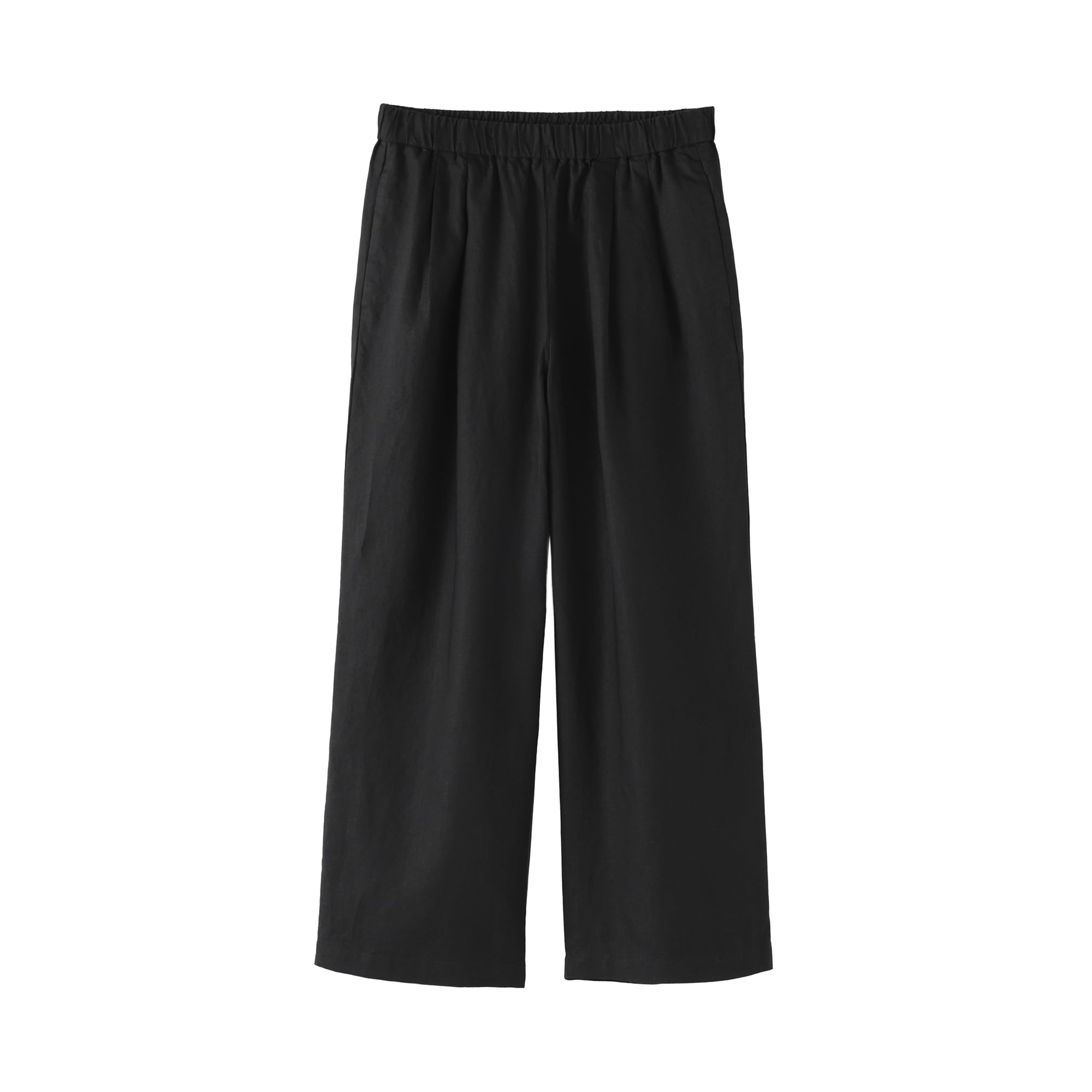 婦人　リネン　洗いざらしイージーワイドパンツ