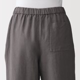 婦人　リネン　洗いざらしイージーワイドパンツ