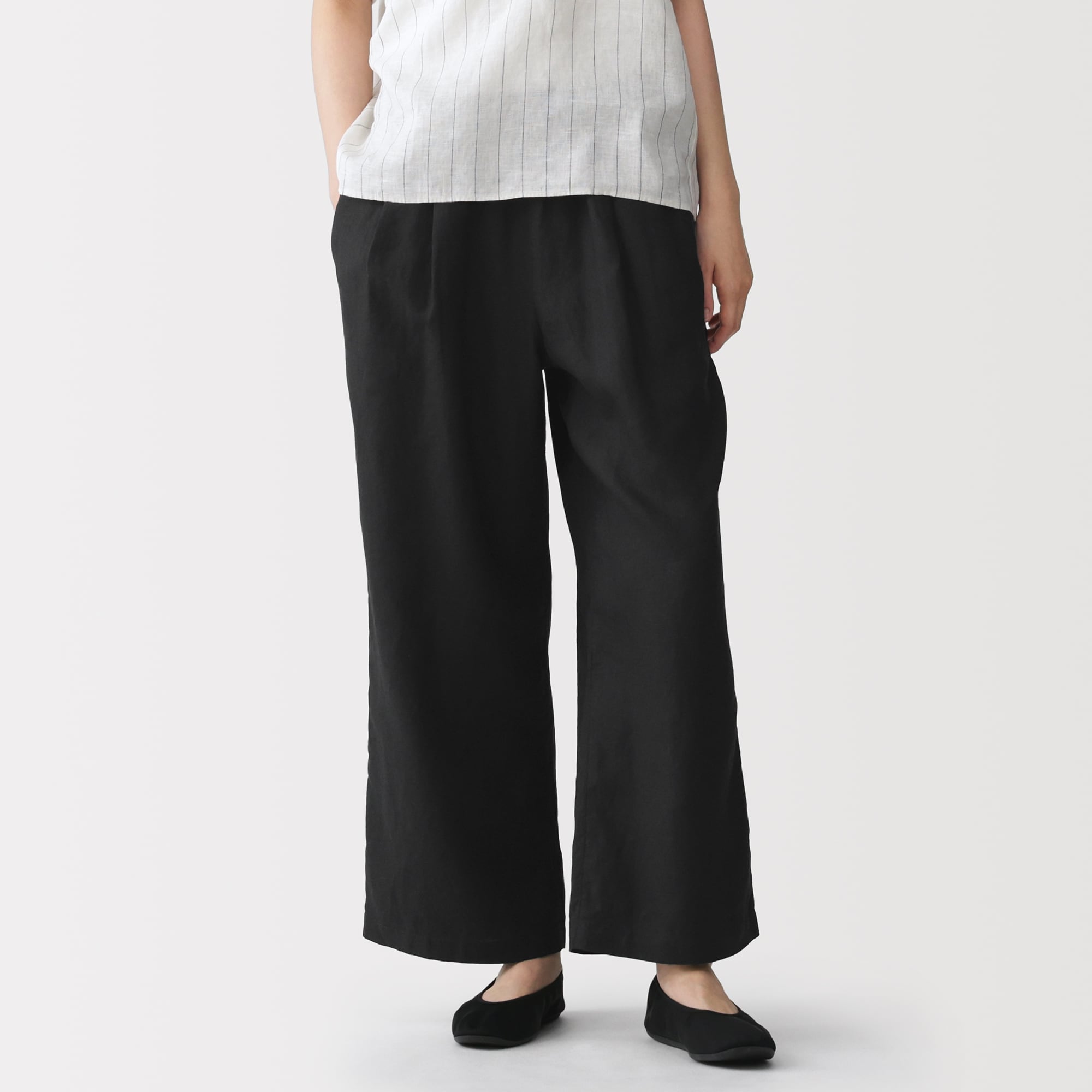 婦人 リネン 洗いざらしイージーワイドパンツ | 無印良品