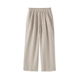 婦人　リネン　洗いざらしイージーワイドパンツ