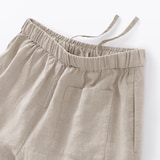 婦人　リネン　洗いざらしイージーワイドパンツ