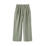 婦人　リネン　洗いざらしイージーワイドパンツ