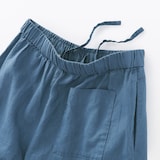 婦人　リネン　洗いざらしイージーワイドパンツ