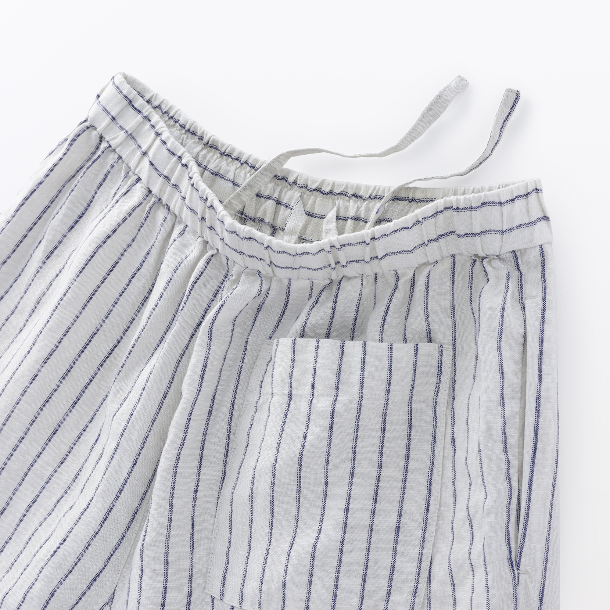 婦人　リネン　洗いざらしイージーワイドパンツ