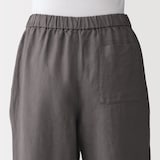 婦人　リネン　洗いざらしイージーワイドパンツ