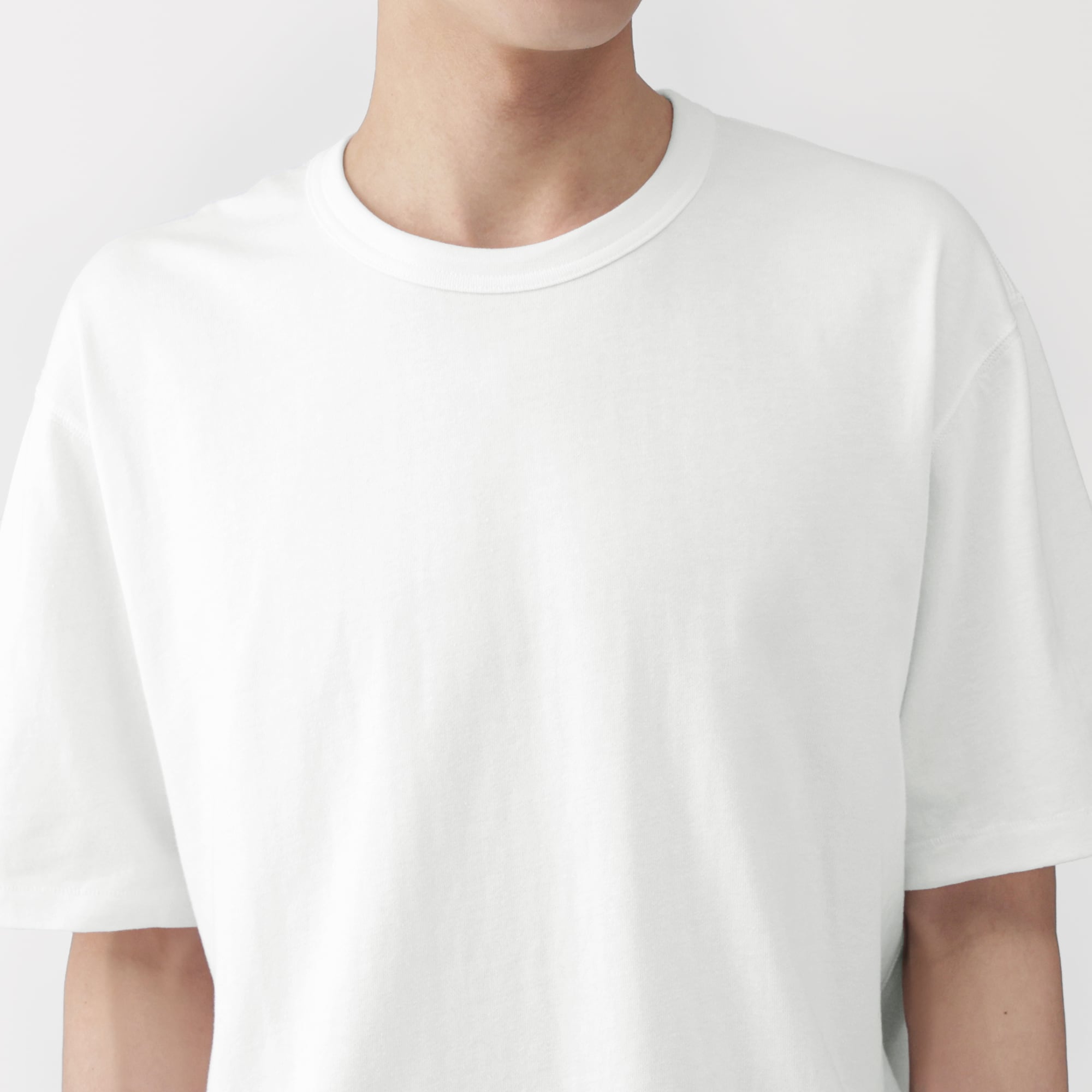 紳士 昔ながらの製法で編み立てた天竺クルーネック半袖Tシャツ | 無印良品