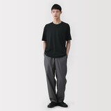 紳士　昔ながらの製法で編み立てた天竺クルーネック半袖Ｔシャツ