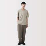 紳士　昔ながらの製法で編み立てた天竺クルーネック半袖Ｔシャツ