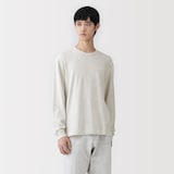紳士　昔ながらの製法で編み立てたミニ裏毛クルーネック長袖Ｔシャツ