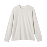 紳士　昔ながらの製法で編み立てたミニ裏毛クルーネック長袖Ｔシャツ