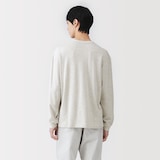 紳士　昔ながらの製法で編み立てたミニ裏毛クルーネック長袖Ｔシャツ