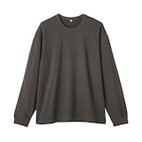 紳士　昔ながらの製法で編み立てたミニ裏毛クルーネック長袖Ｔシャツ