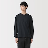 紳士　昔ながらの製法で編み立てたミニ裏毛クルーネック長袖Ｔシャツ