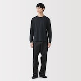 紳士　昔ながらの製法で編み立てたミニ裏毛クルーネック長袖Ｔシャツ