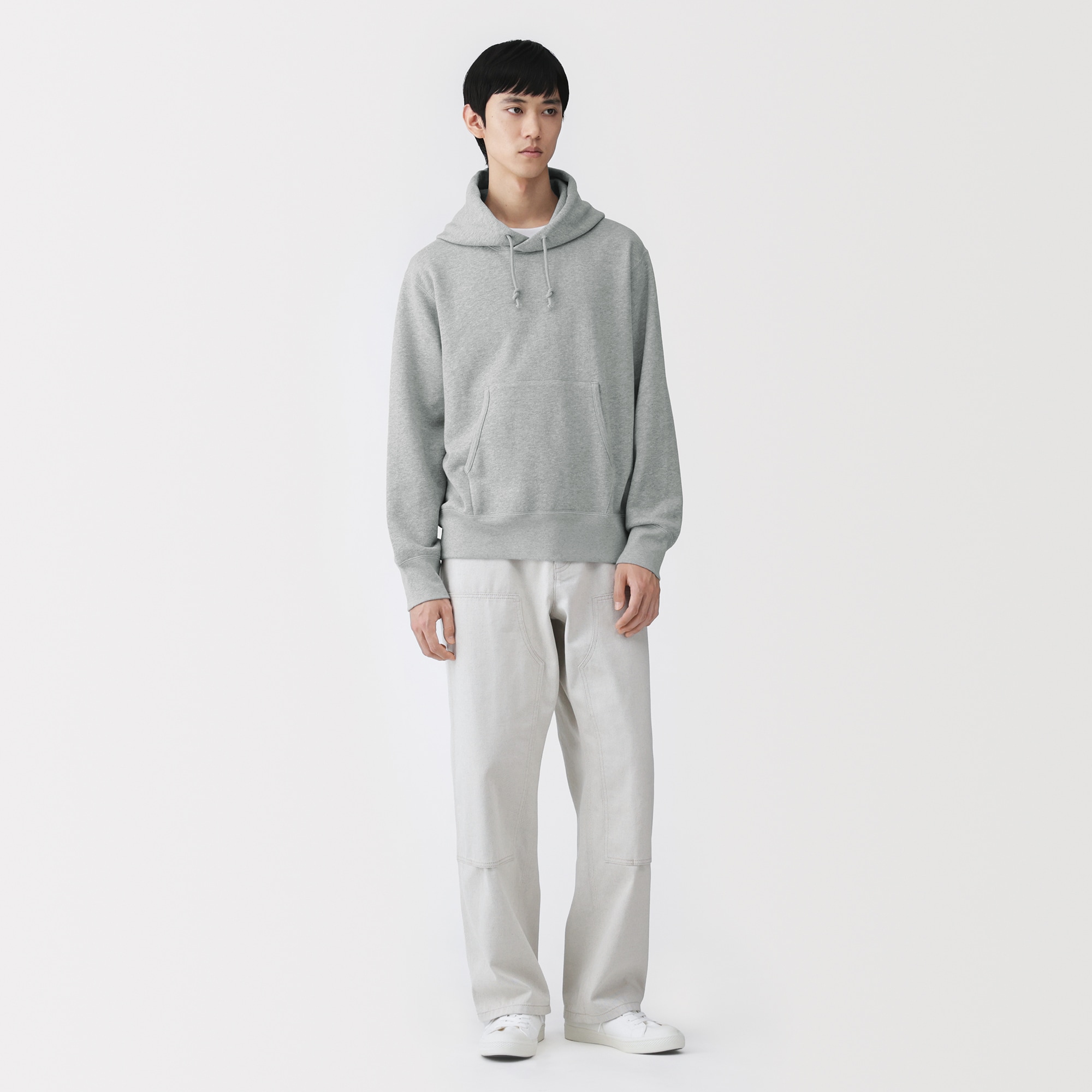 新品【L-XL】オフ白 MUJI LABO スウェット プルパーカー ムジラボ 紳士 昔ながらの製法で編み立てたスウェットパーカ | 無印良品