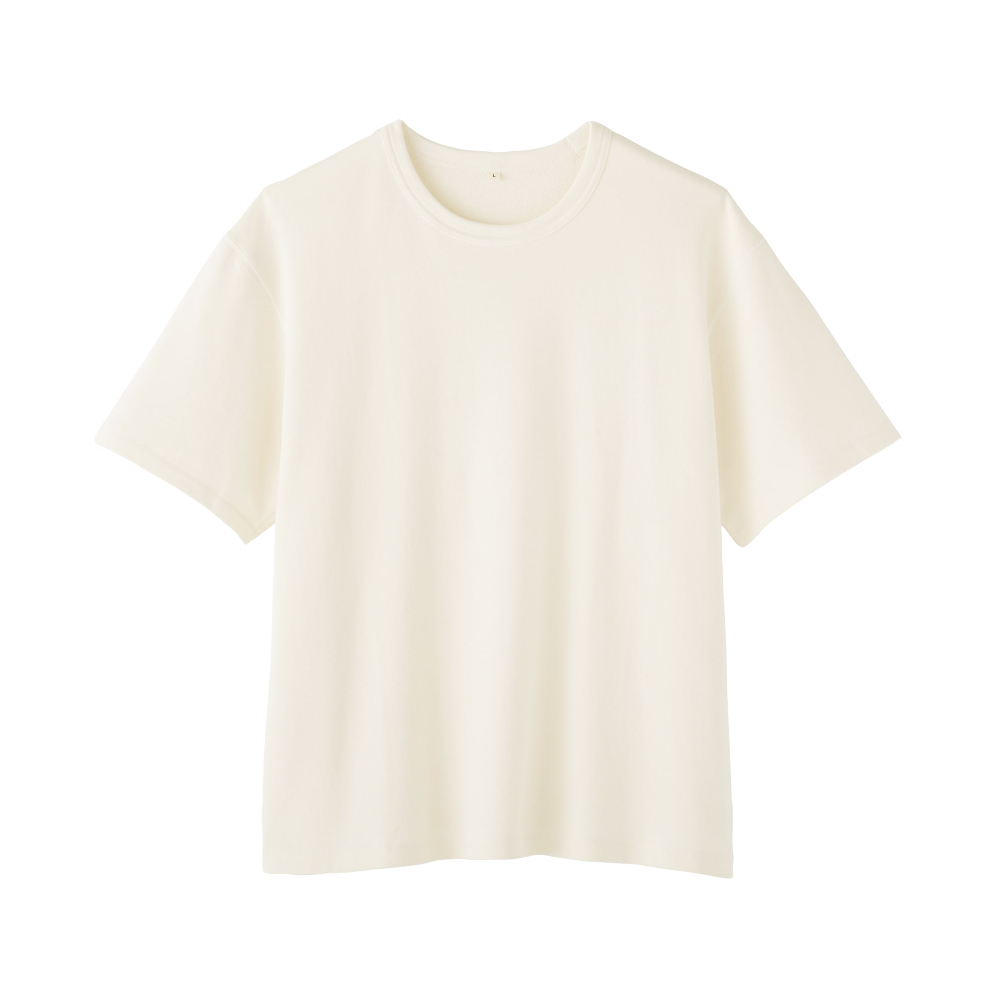 紳士　昔ながらの製法で編み立てたミニ裏毛クルーネック半袖Ｔシャツ