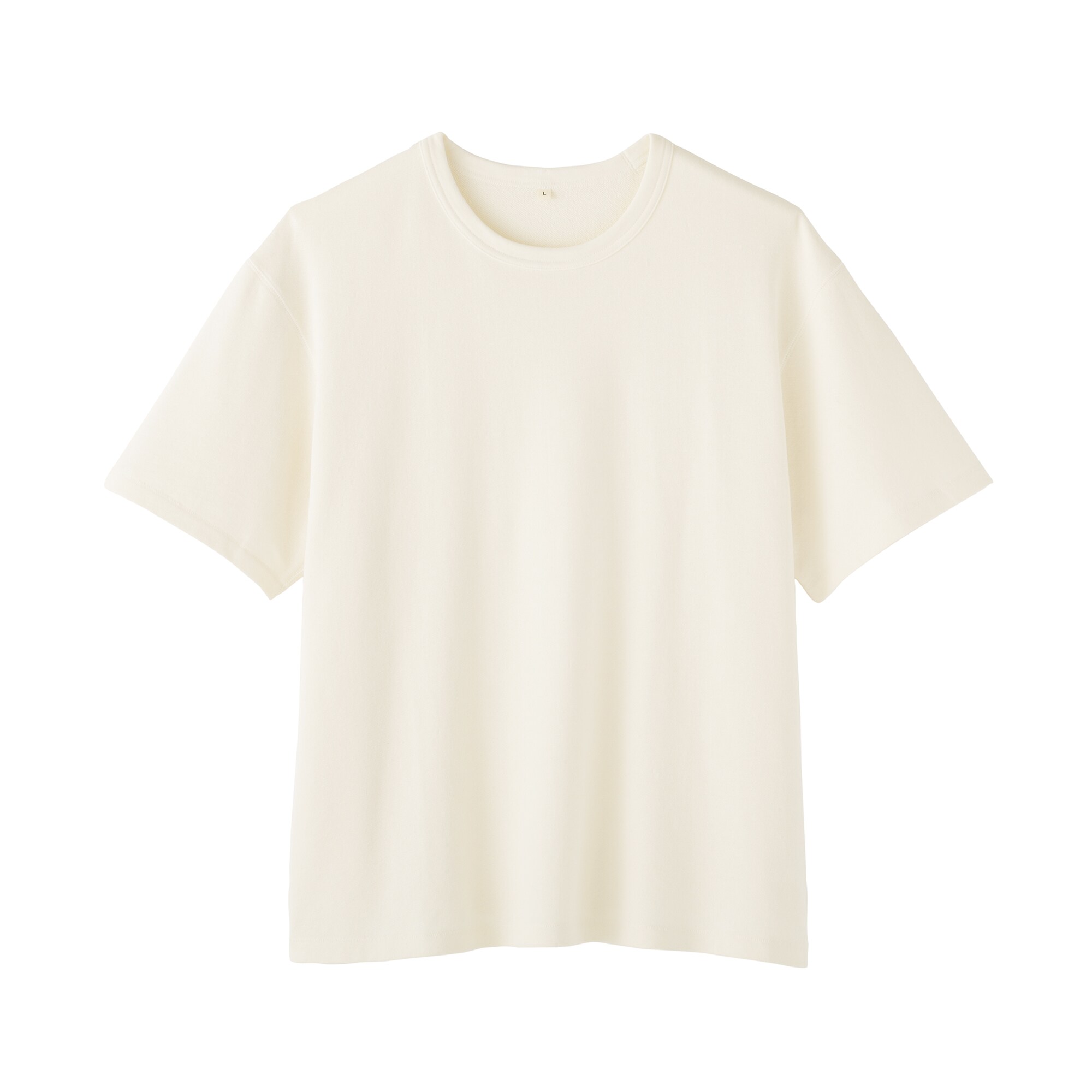 紳士　昔ながらの製法で編み立てたミニ裏毛クルーネック半袖Ｔシャツ