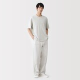 紳士　昔ながらの製法で編み立てたミニ裏毛クルーネック半袖Ｔシャツ