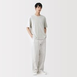 紳士　昔ながらの製法で編み立てたミニ裏毛クルーネック半袖Ｔシャツ