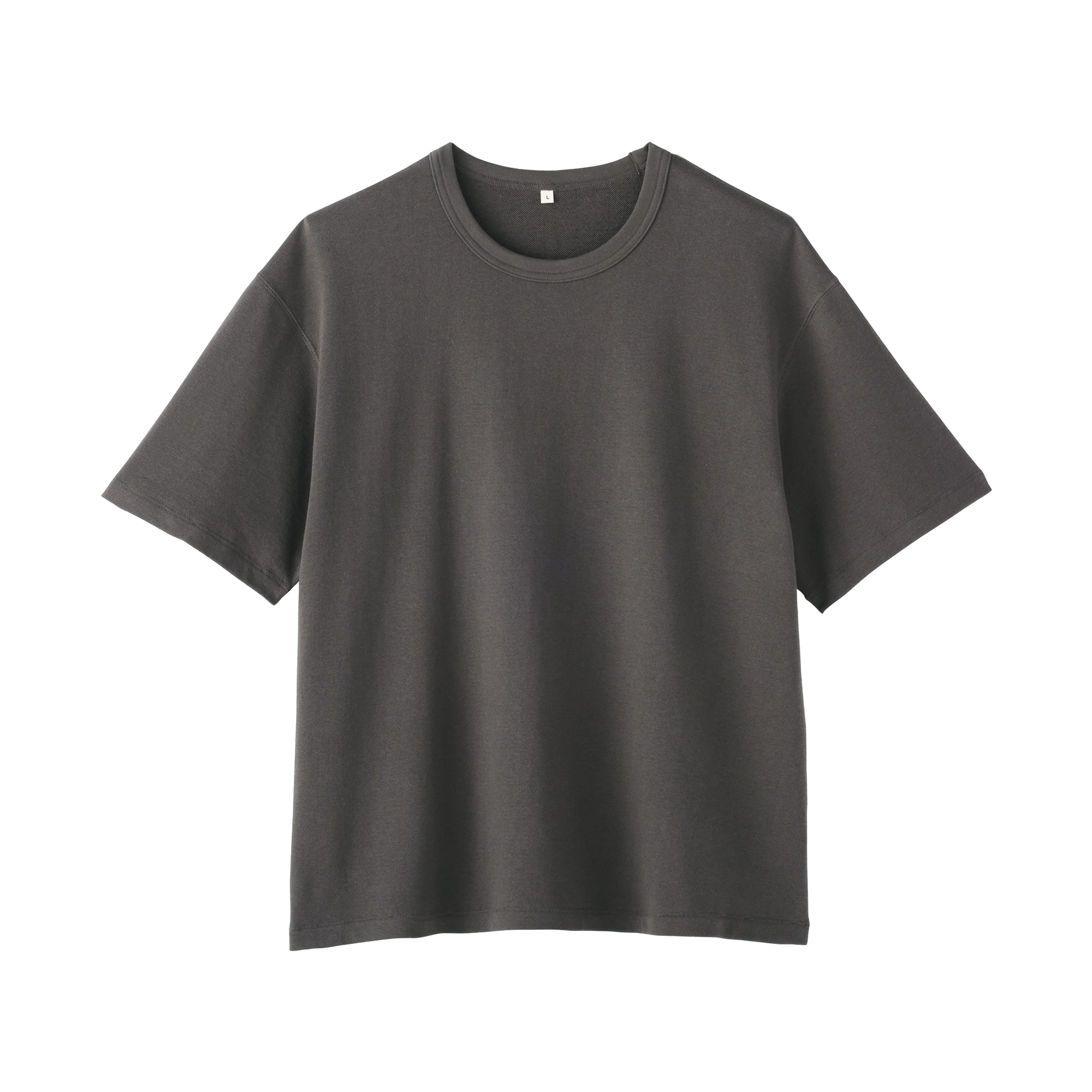 紳士 昔ながらの製法で編み立てたミニ裏毛クルーネック半袖Tシャツ