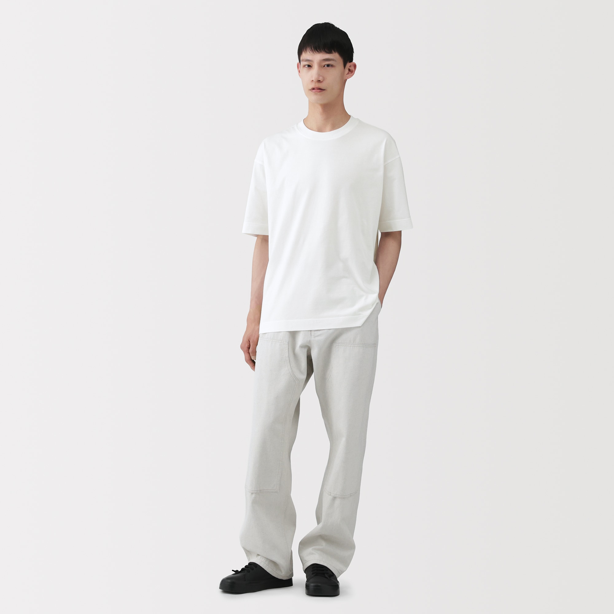 紳士　和歌山で編み立てた天竺クルーネック半袖Ｔシャツ