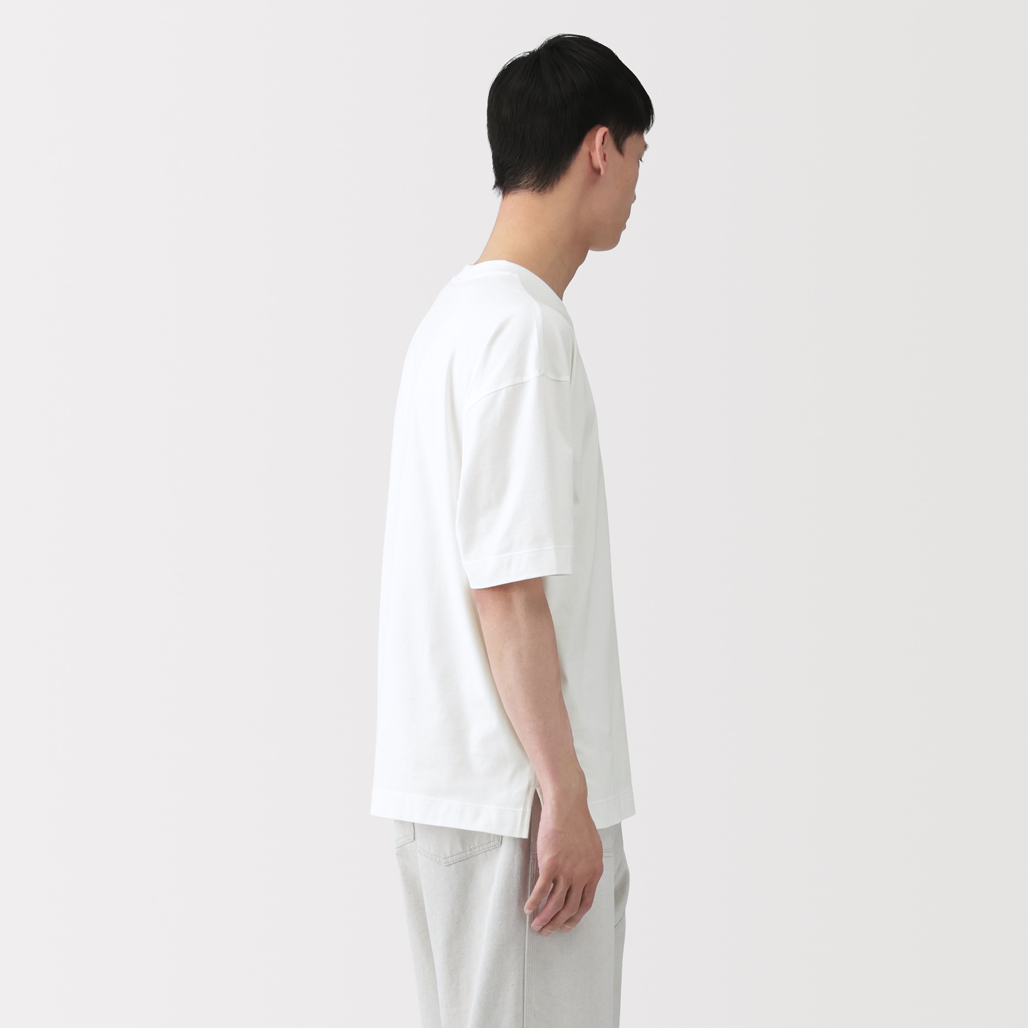 紳士　和歌山で編み立てた天竺クルーネック半袖Ｔシャツ
