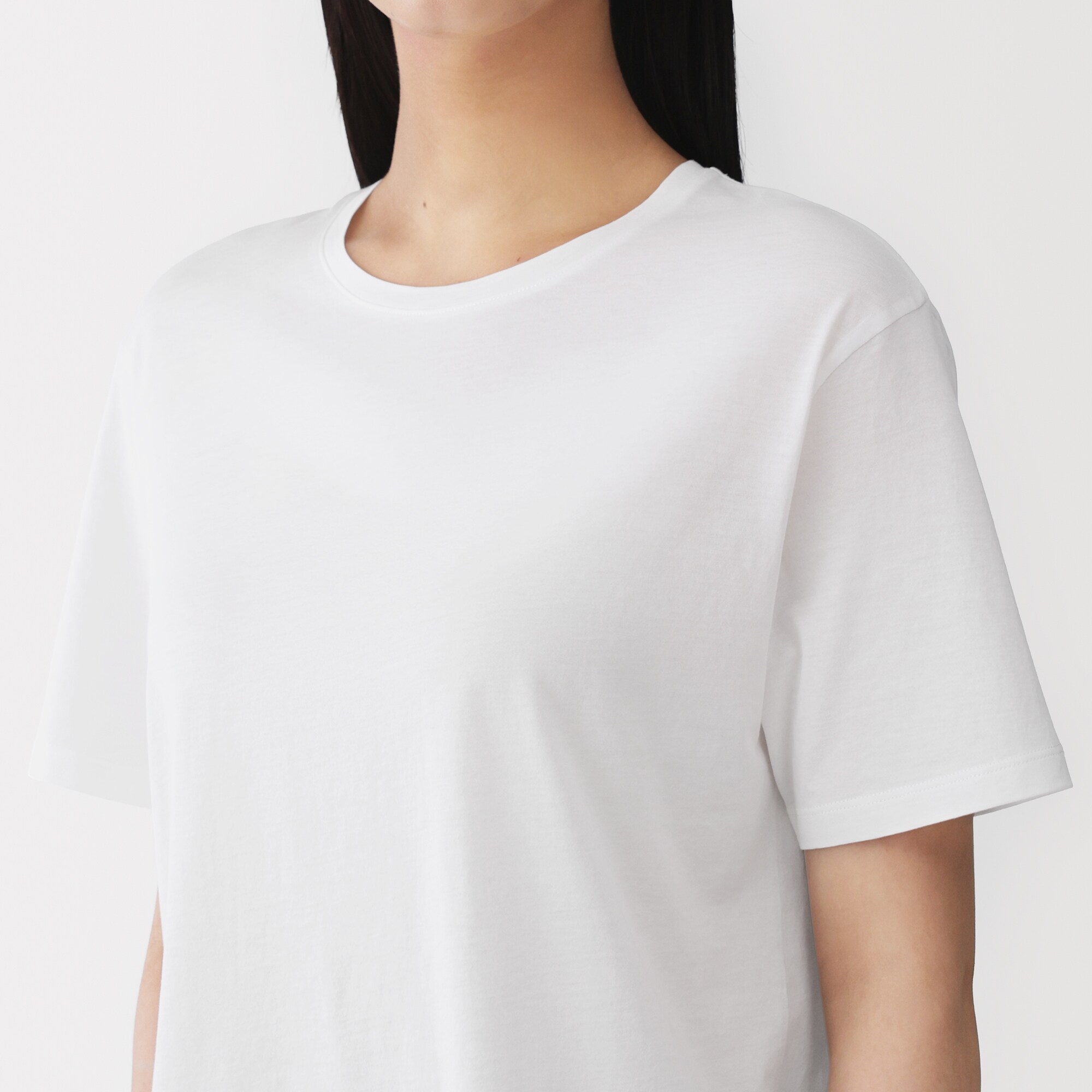 婦人 和歌山で編み立てた天竺クルーネック半袖Tシャツ | 無印良品