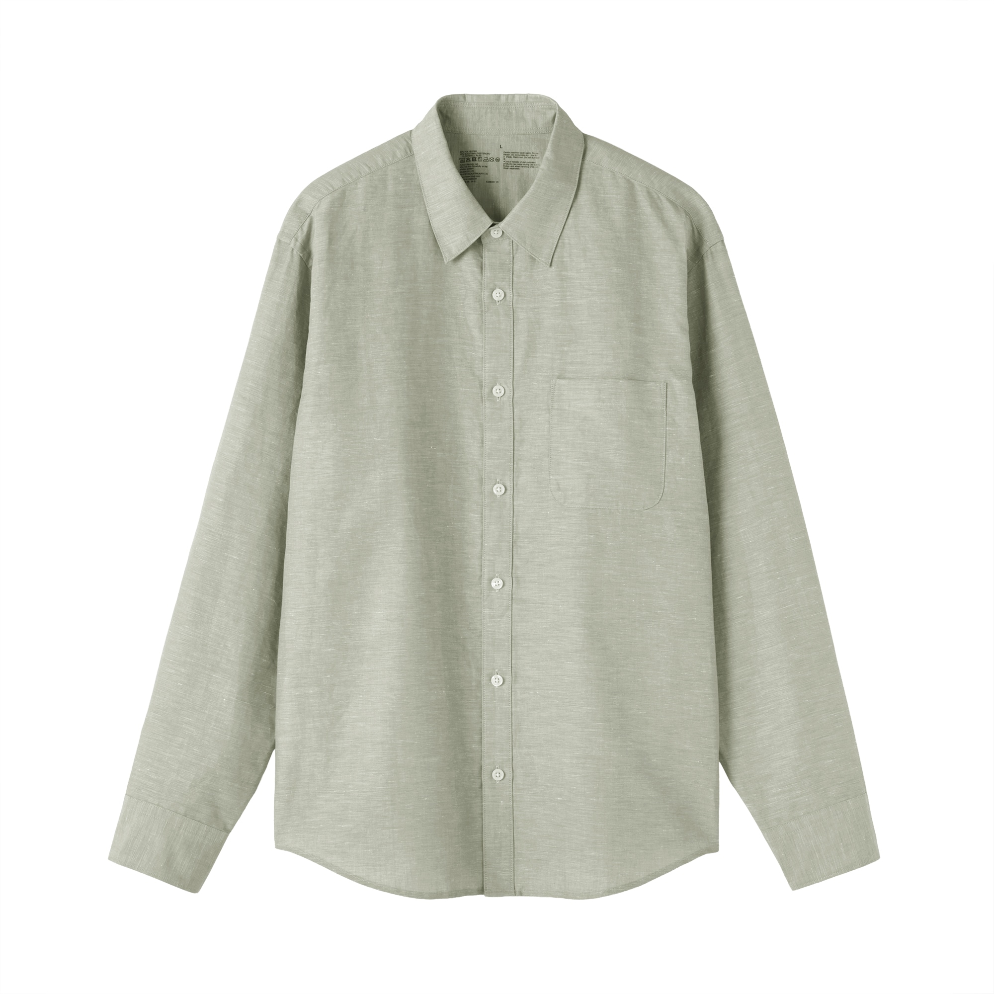 紳士　ヘンプコットン長袖シャツ