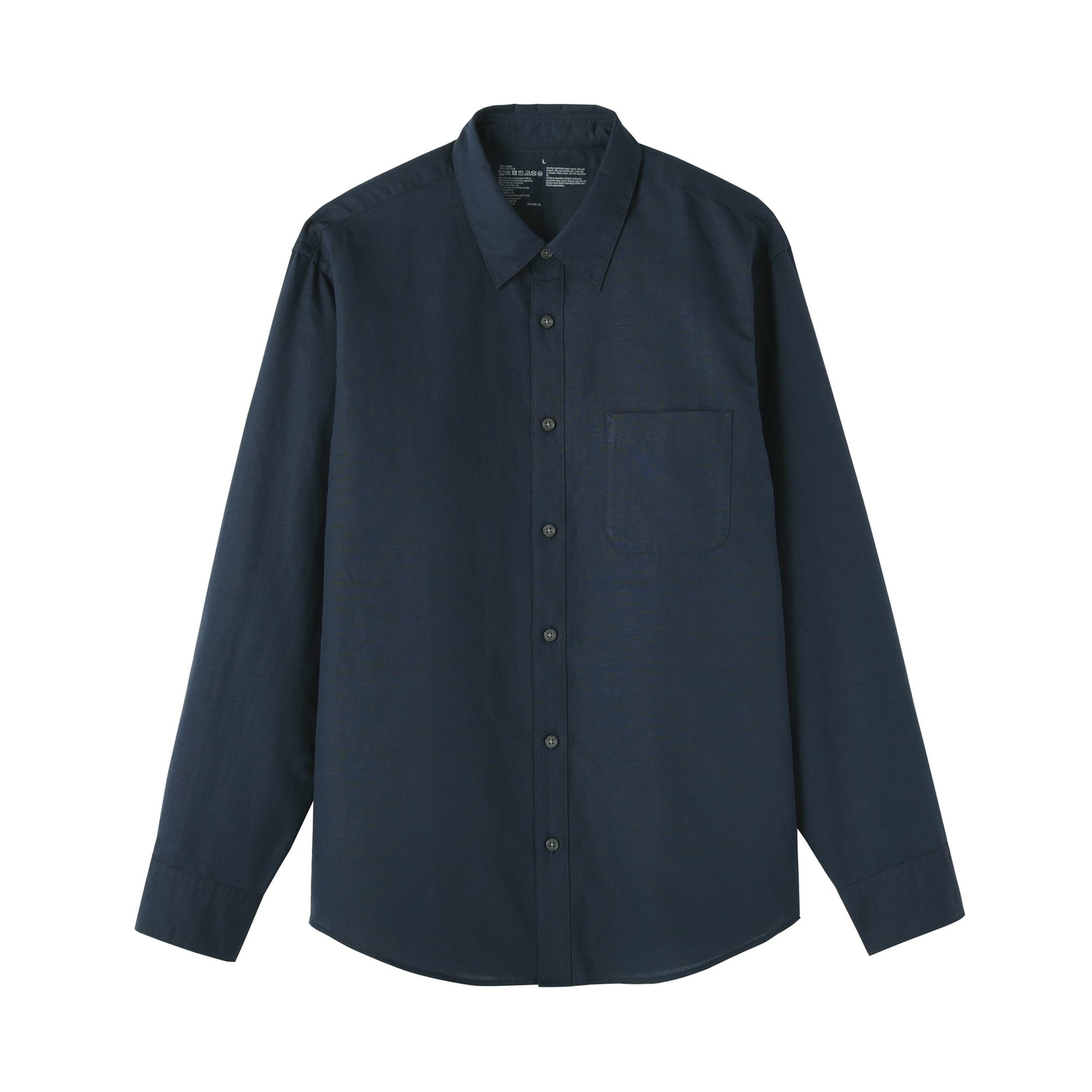 紳士　ヘンプコットン長袖シャツ