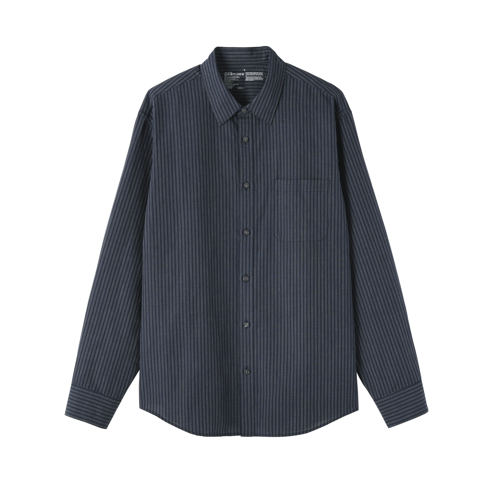 紳士　ヘンプコットン長袖シャツ