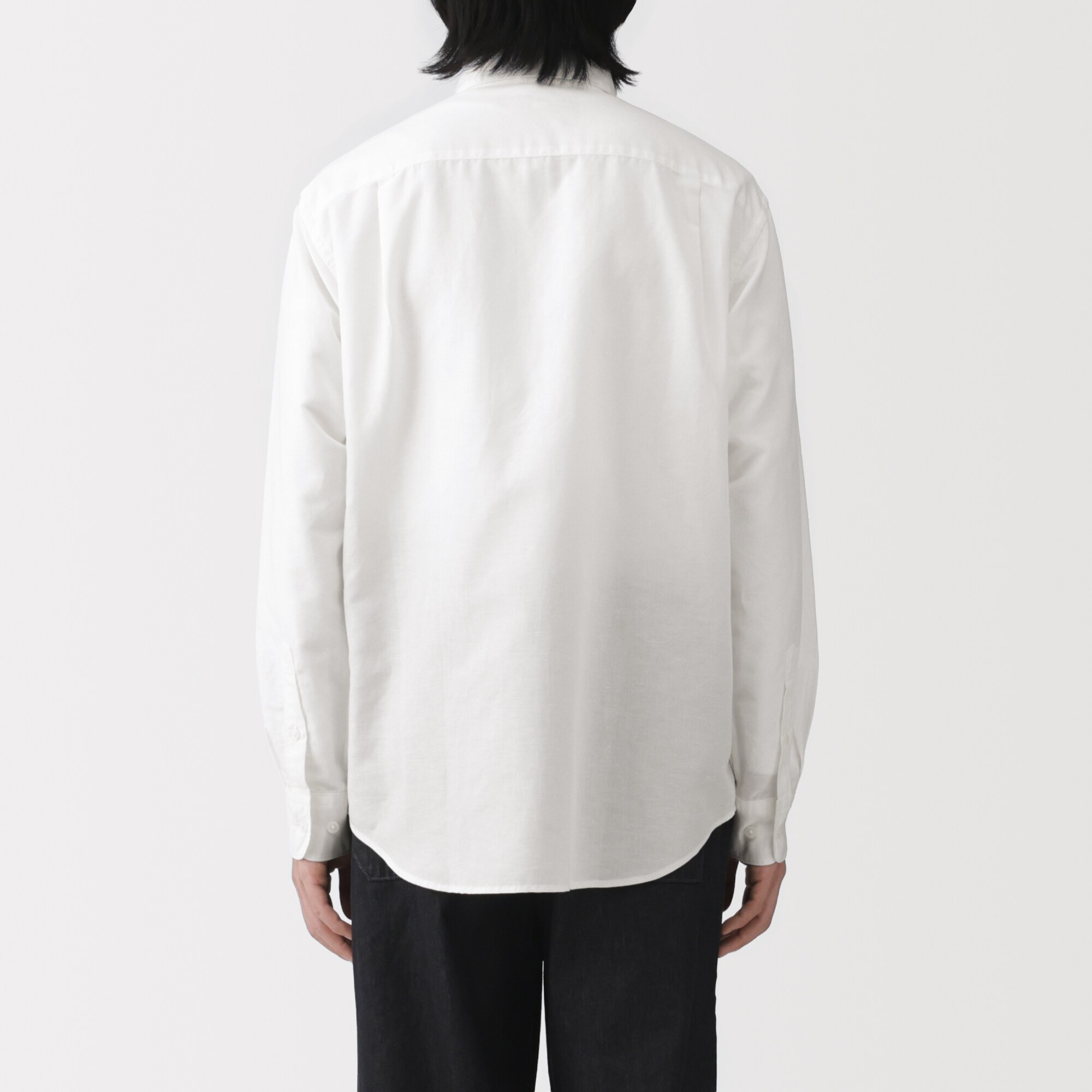 紳士　ヘンプコットン長袖シャツ