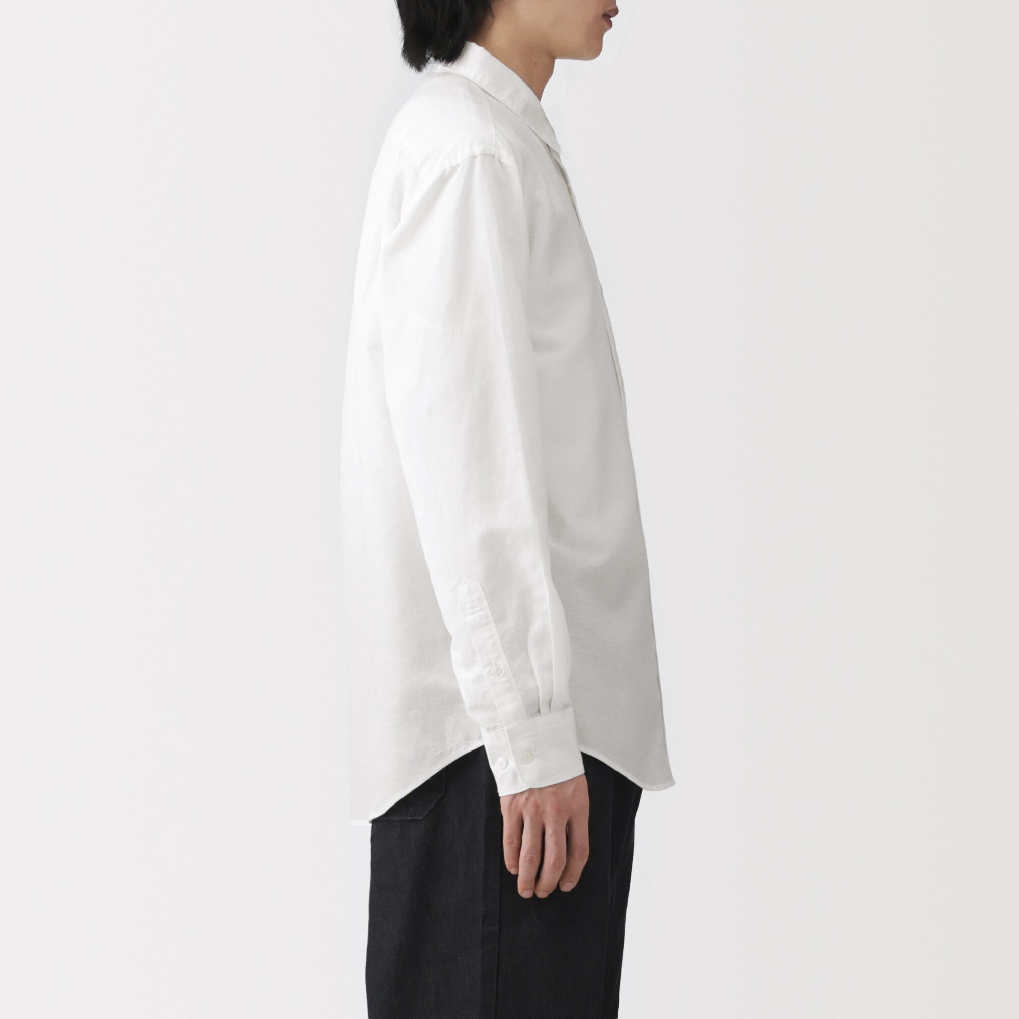 紳士　ヘンプコットン長袖シャツ