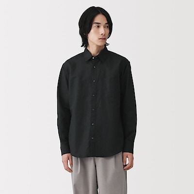 紳士　ヘンプコットン長袖シャツ