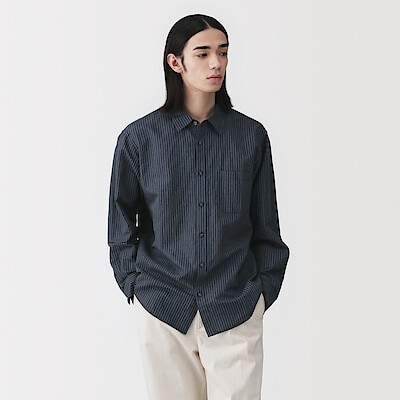 紳士　ヘンプコットン長袖シャツ