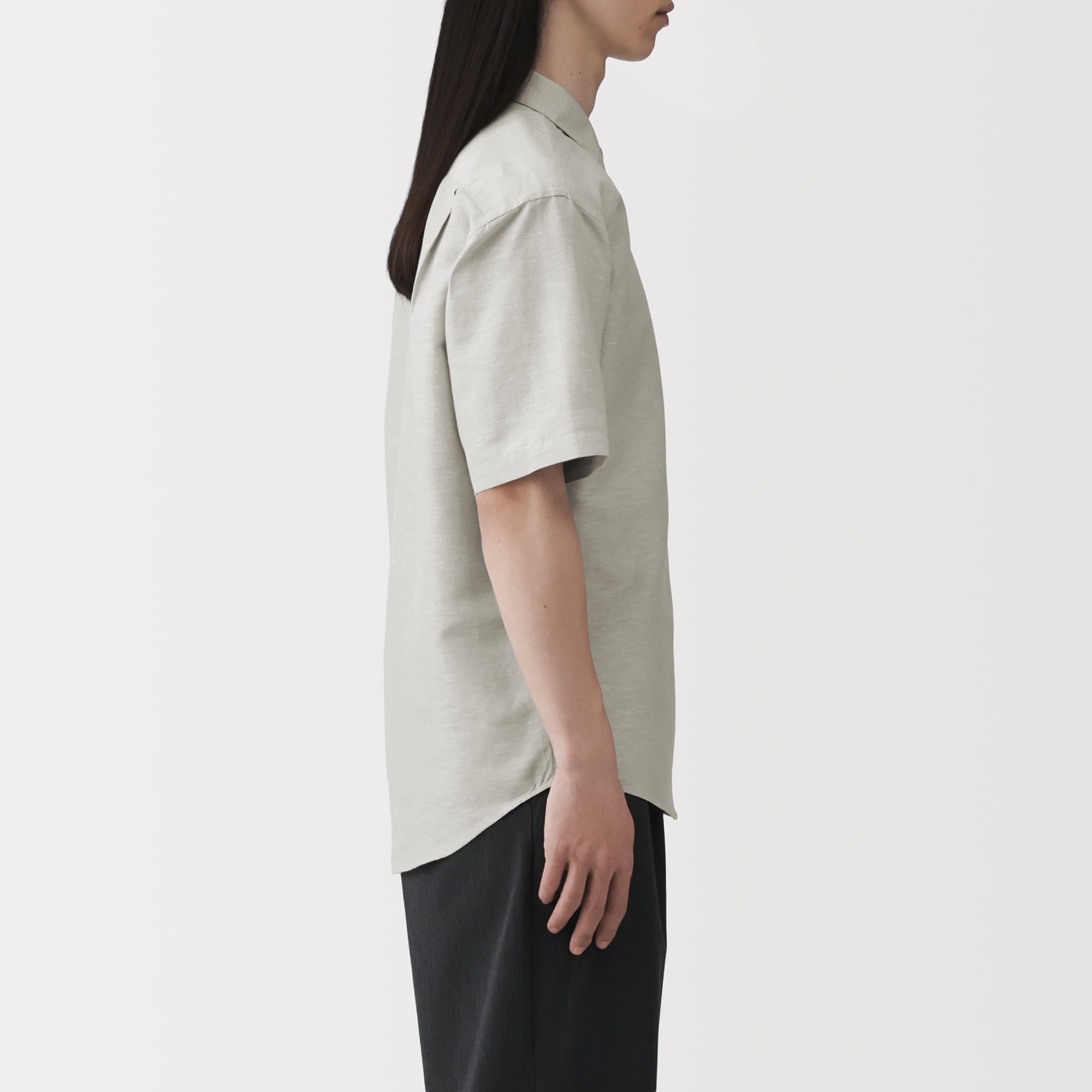 紳士　ヘンプコットン半袖シャツ