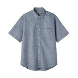 紳士　ヘンプコットン半袖シャツ