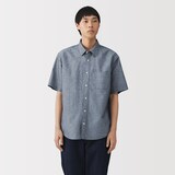 紳士　ヘンプコットン半袖シャツ