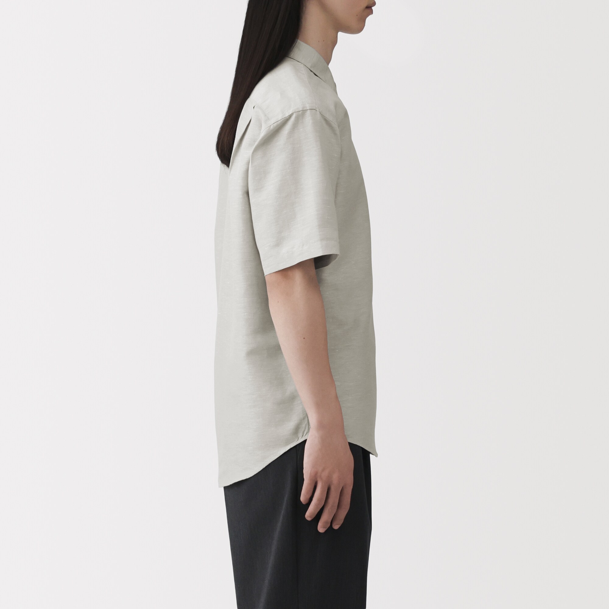 紳士　ヘンプコットン半袖シャツ