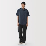 紳士　ヘンプコットン半袖シャツ