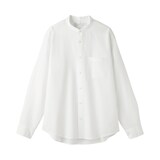 紳士　ヘンプコットンスタンドカラー長袖シャツ