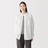 紳士　ヘンプコットンスタンドカラー長袖シャツ