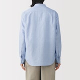 紳士　ヘンプコットンスタンドカラー長袖シャツ