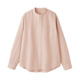 紳士　ヘンプコットンスタンドカラー長袖シャツ