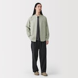 紳士　ヘンプコットンスタンドカラー長袖シャツ