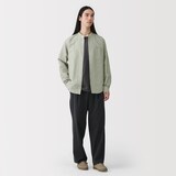 紳士　ヘンプコットンスタンドカラー長袖シャツ