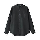 紳士　ヘンプコットンスタンドカラー長袖シャツ