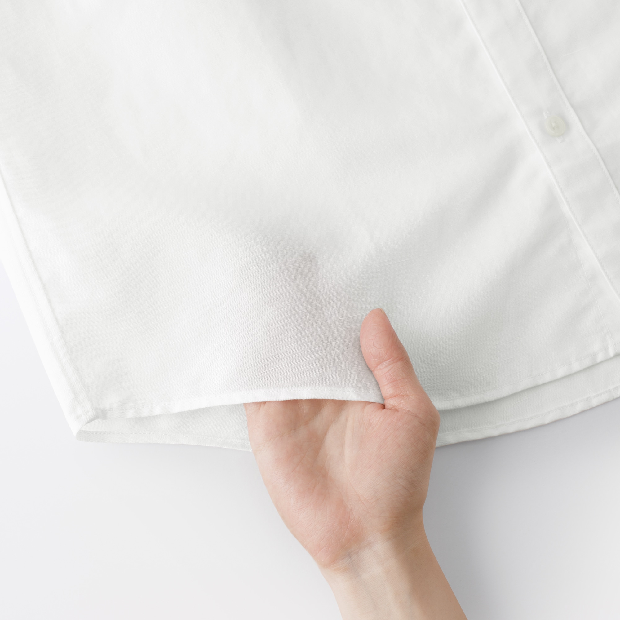 紳士　ヘンプコットンスタンドカラー長袖シャツ